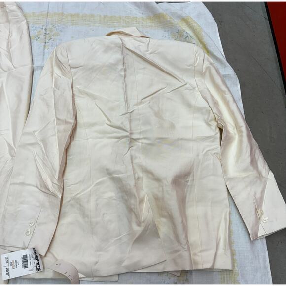 Noviello Bloom Silk 2‑Piece Pant Suit Size 8 Ivory Blush Made in USA Womens - Picture 13 of 16